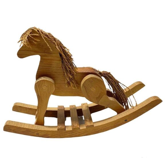 VINTAGE Handmade Wooden Rocking Horse - Picture 1 of 6